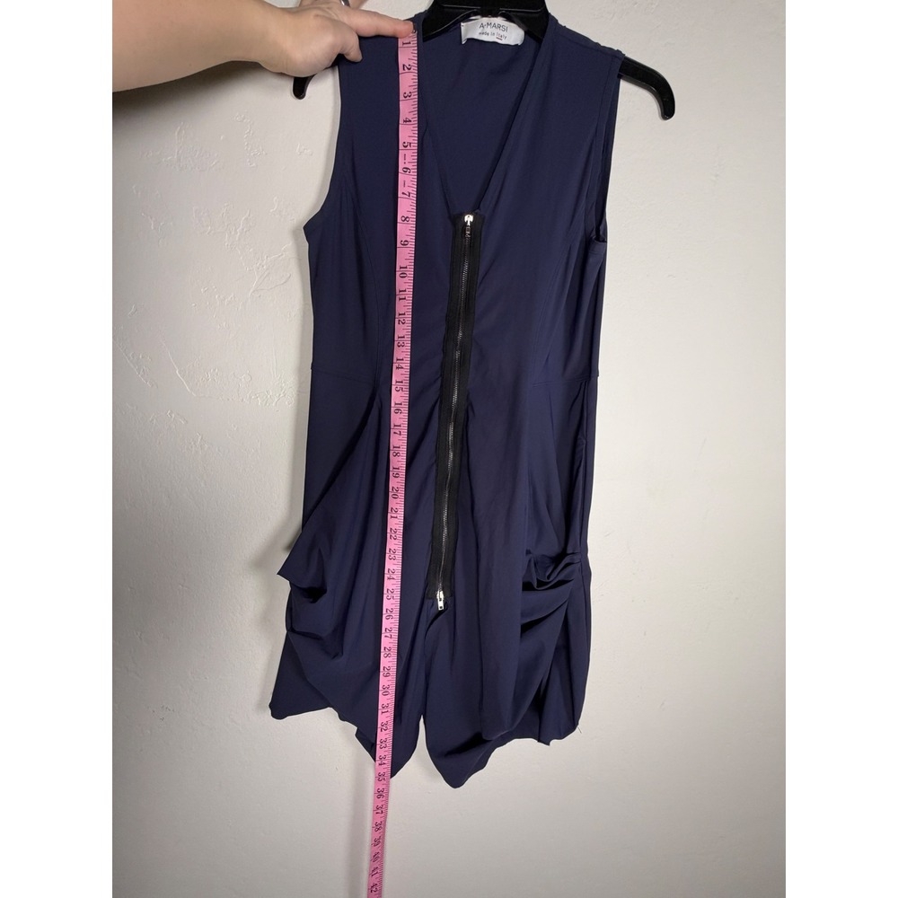 A MARSI Navy Blue Sleeveless Zipper Front Dress Made in Italy Size 40 - Picture 6 of 9
